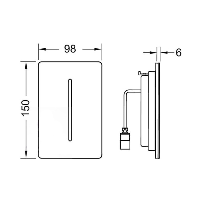 TECEfilo-Solid Urinal Лицевая панель, сталь, белая глянцевая (без картриджа 9242091/9242092)