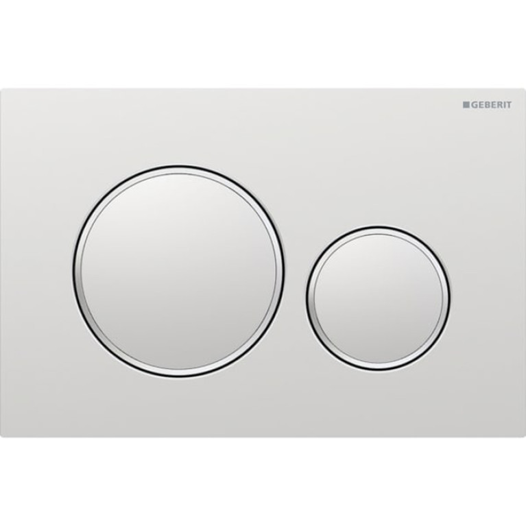 Geberit Sigma20 Клавиша для двойного смыва, круглая: матовый хром, легкоочищ. покр., декор. кольца: глянцевый хром (замена 115.882.KN.1)