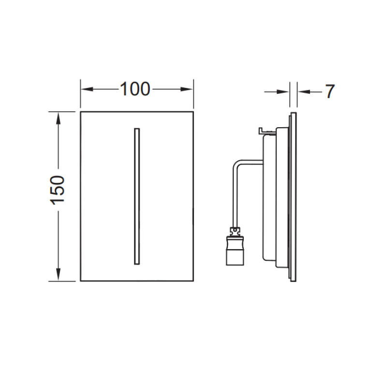 TECEfilo Urinal Лицевая панель, стекло черное (без картриджа 9242091/9242092)