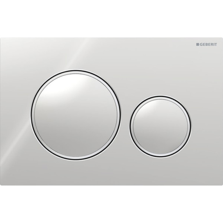 Geberit Sigma20 Клавиша для двойного смыва, круглая: глянцевый хром, декор. кольца: матовый хром (замена 115.778.KH.1)