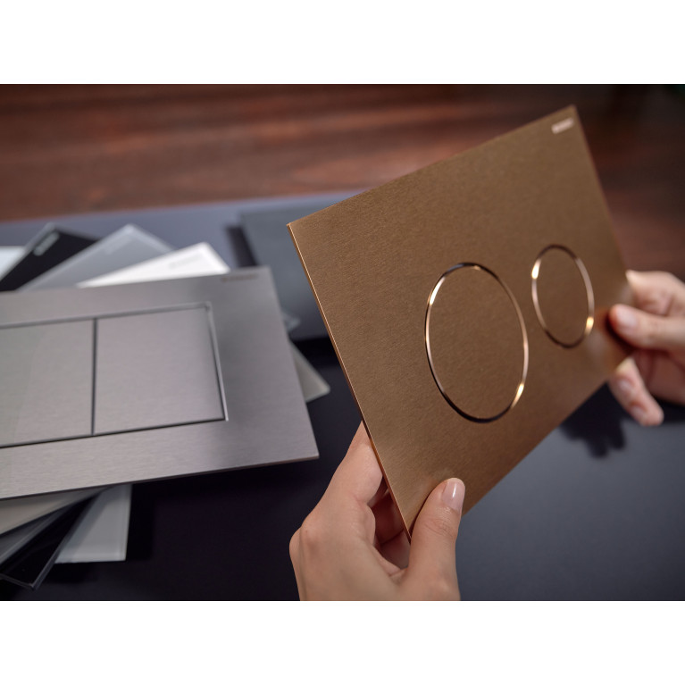 Geberit Sigma40 Клавиша для двойного смыва, круглая: Красное золото / Матированный, легкоочищ. покр.