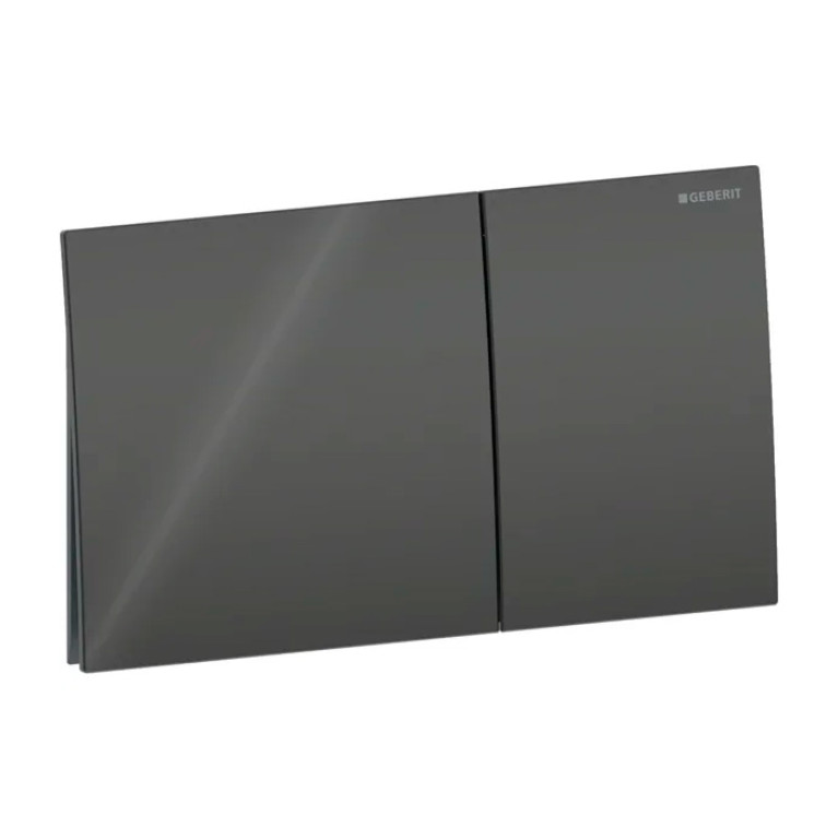 Geberit Sigma70 Клавиша для двойного смыва, квадратная: черный / Стекло глянцевое, B=25см