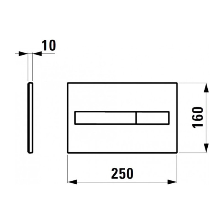 Laufen Installation System  LIS Смывная клавиша, двойной смыва, цвет хром глянцевый