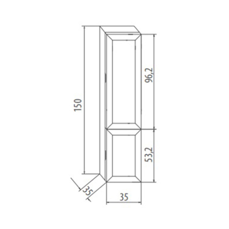 EBAN Marta 150, колонна подвесная 35*35*h150, левая-SX , c 1 бол.расп.дв., 1 мал.рас.дверки, без ручек,цвет: FUNE (ЦЕНА со склада!)