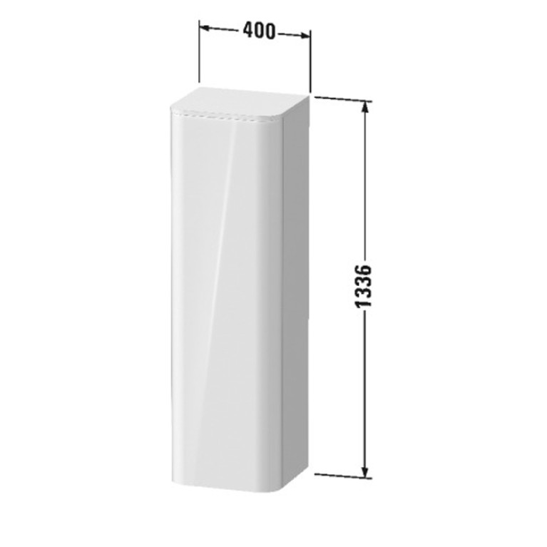Duravit Happy D.2 Plus Комплект - Пенал подвесной 1336x400x360мм, 1дверь, 3 стекл. полки, DX c Декоративным Топ16x403x364мм, цвет: Графит суперматов