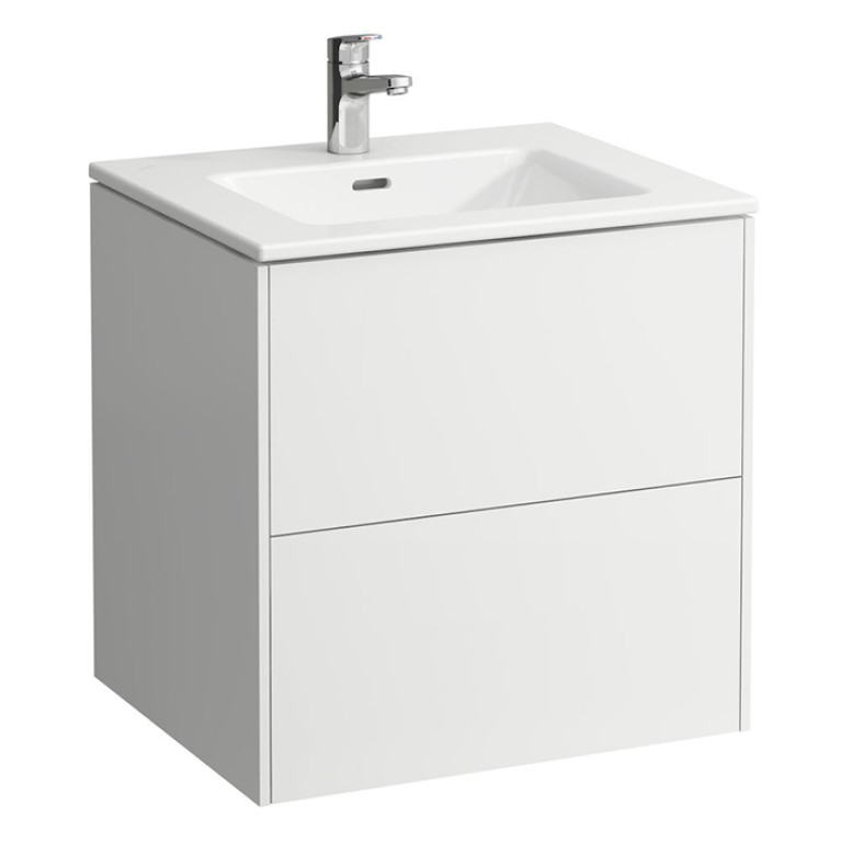 Laufen Pro S Комплект: шкафчик под раковину 600х500х610 мм., с раковиной Slim 600, подвесной, 2 ящика, включая органайзер, цвет белый матовый