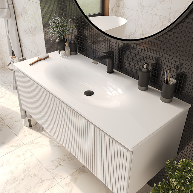 TW Shape комплект мебели, база с раковиной Kerasan 548001*1, 122х52см, с 1-м выдвиж. ящиком с механизмом push to open, цвет: белый матовый RAL9003