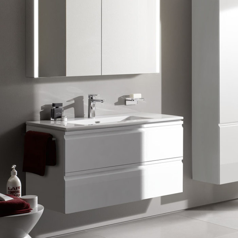 LAUFEN PRO S шкафчик под раковину, 1000х500х545 мм, с раковиной Slim 1000 мм, 2 ящика, включает в комплект органайзер для ящика, белый глянцевый