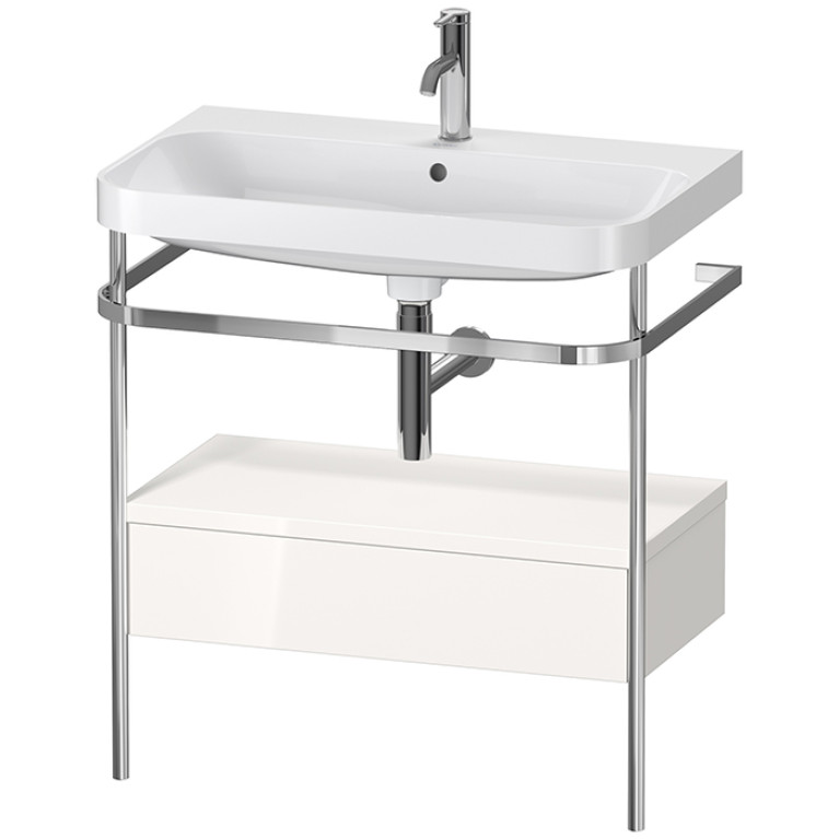 Duravit Happy D.2 Plus Консоль напольная с умывальником 775х490х850 мм, с 1 отв под смесит, 1 ящик, выпуск и сифон в комплекте, цвет белый глянцевый