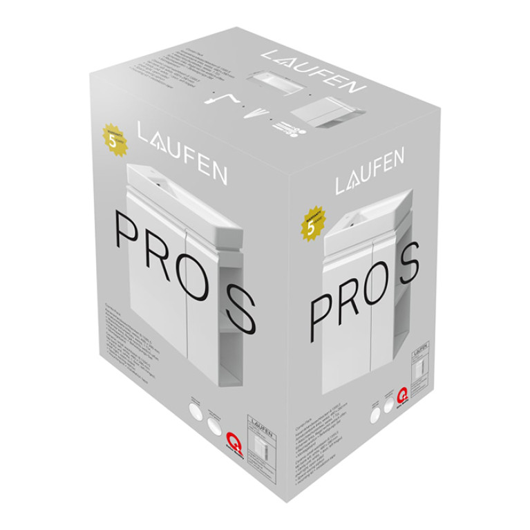 Laufen Pro S База под раковину, 480х280х690 мм, компактная асимметричная раковина левая, включая сифон и комплект для монтажа, белый матовый