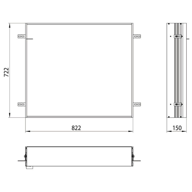 Emco Asis prime Встраиваемая рама для зеркального шкафа, B822xH722mm