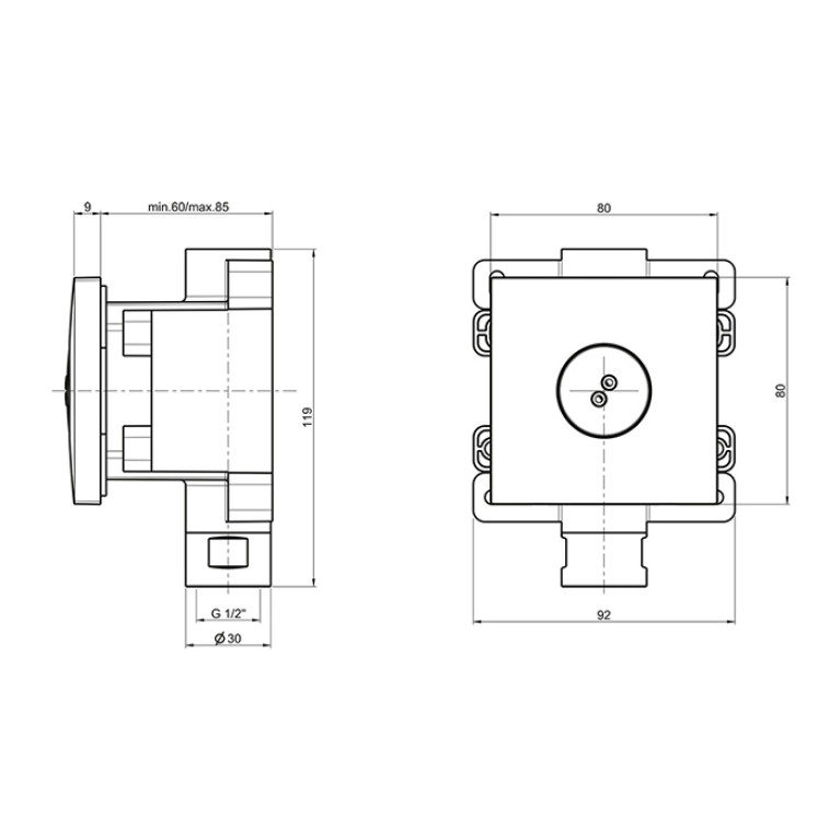 Almar SPIN SQUARE Форсунка встраиваемая вращающаяся, хром