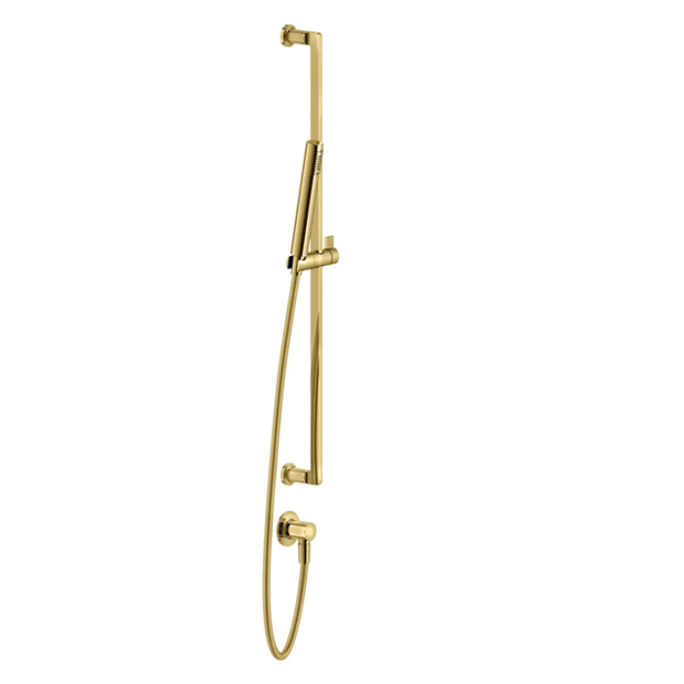 GESSI INCISO Штанга в комплекте с душевой лейкой, шланг 1,50 м, вывод воды из стены, цвет: золото
