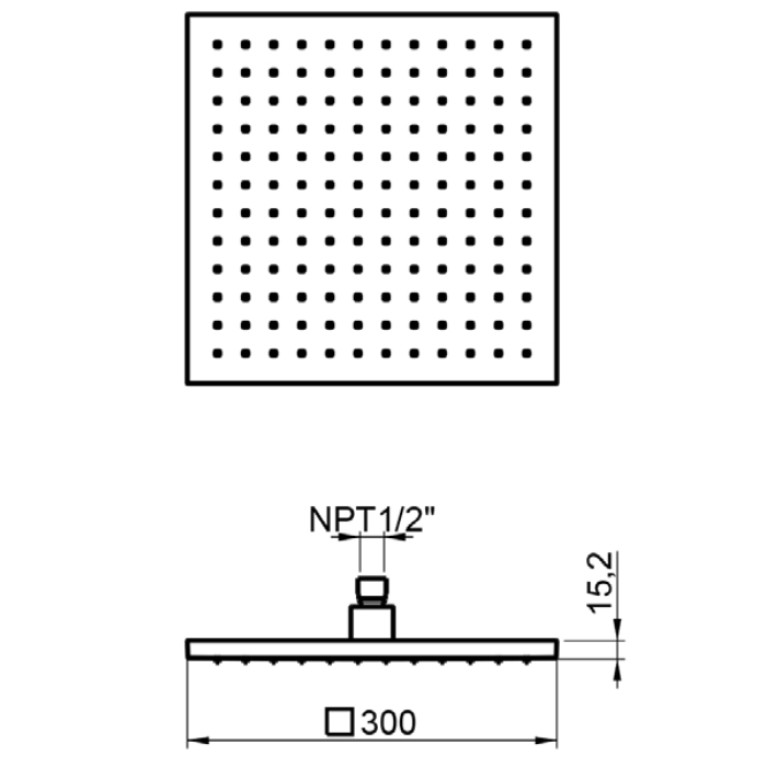 Almar EMOTION QUADRO Верхний душ 300х300мм, цвет Nickel Brushed