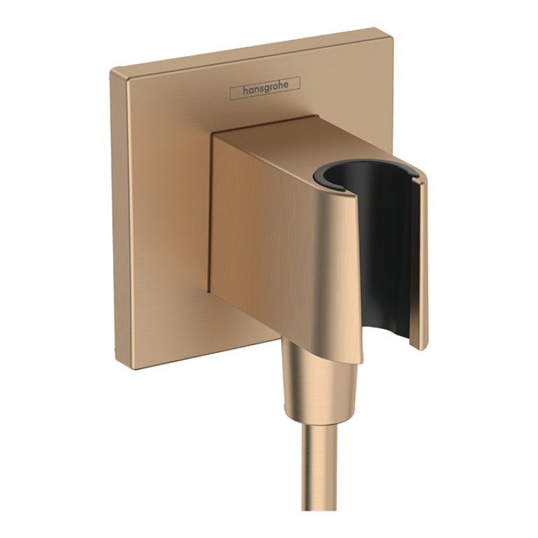HG Шланговое подключение hansgrohe FixFit Porter E с держателем для душа, цвет: шлифованная бронза