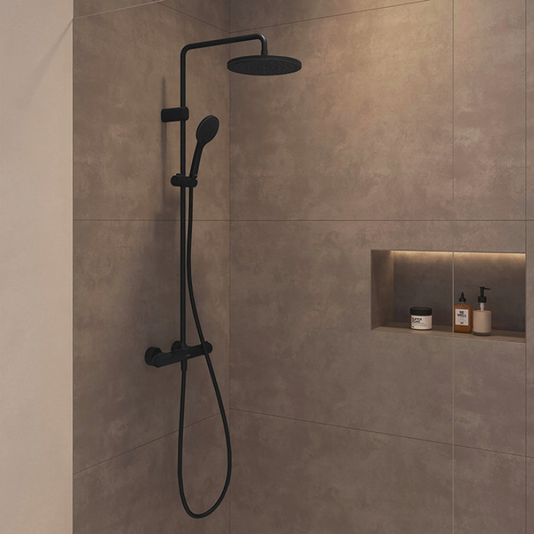 Duravit Shower Systems Душевая система в комплекте с термостатическим смесителем (чёрный матовый)