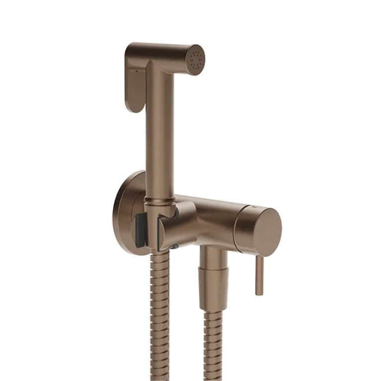 Gessi Cono GESSI TOTAL LOOK Гигиенический душ с наст. держ. со смесителем,с подводом воды и шлангом 1250 мм., цвет: Copper Br. PVD