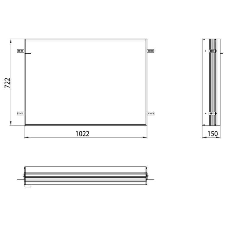 Emco Asis prime Встраиваемая рама для зеркального шкафа, B1022xH722mm