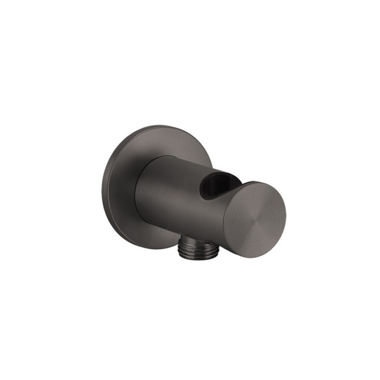 GESSI 316 Держатель для душевой лейки с выводом воды на 1/2, цвет: brushed black metal pvd