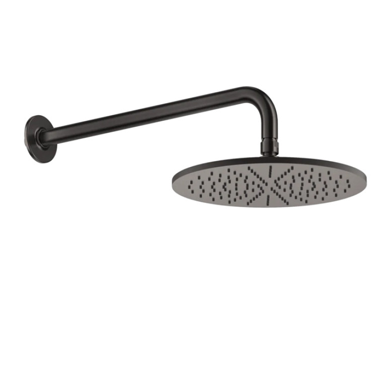 GESSI INCISO Душевая головка настенная, шарнирная на 1/2&rdquo;,  &Oslash;300мм, цвет: brushed black metal pvd