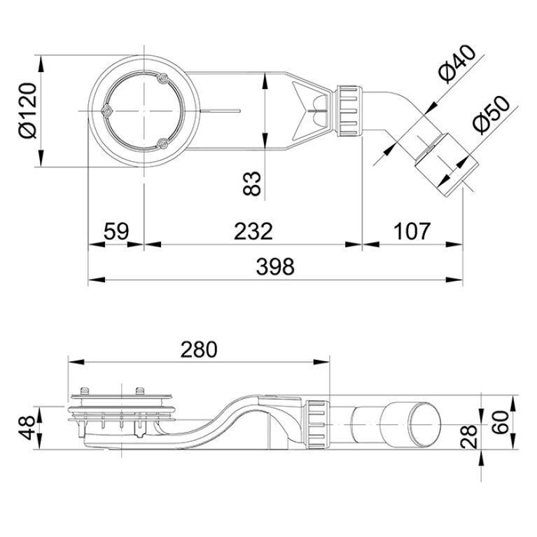 BETTE Floor Сифон для поддона d90 см, цвет антрацит