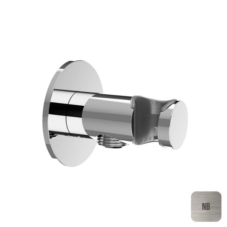 Almar ROUND Душевое подключение с держателем круглое, кругл. отражатель, Nickel Brushed