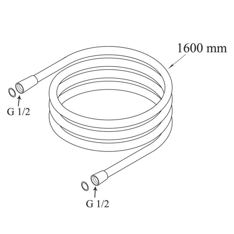 Duravit  Шланг для душа 1600 мм, сталь