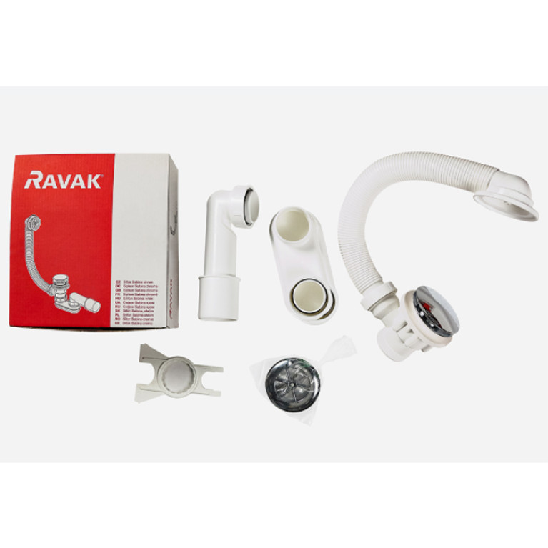 RAVAK Слив-перелив для ванн удлиненный, 800 мм, Click-Clack, хром
