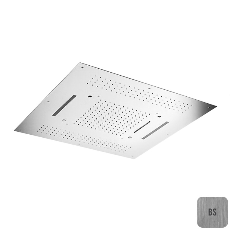 Almar SQUARE CHROMOTHERAPY Верхний душ 4 режима, Brushed Stainless Steel