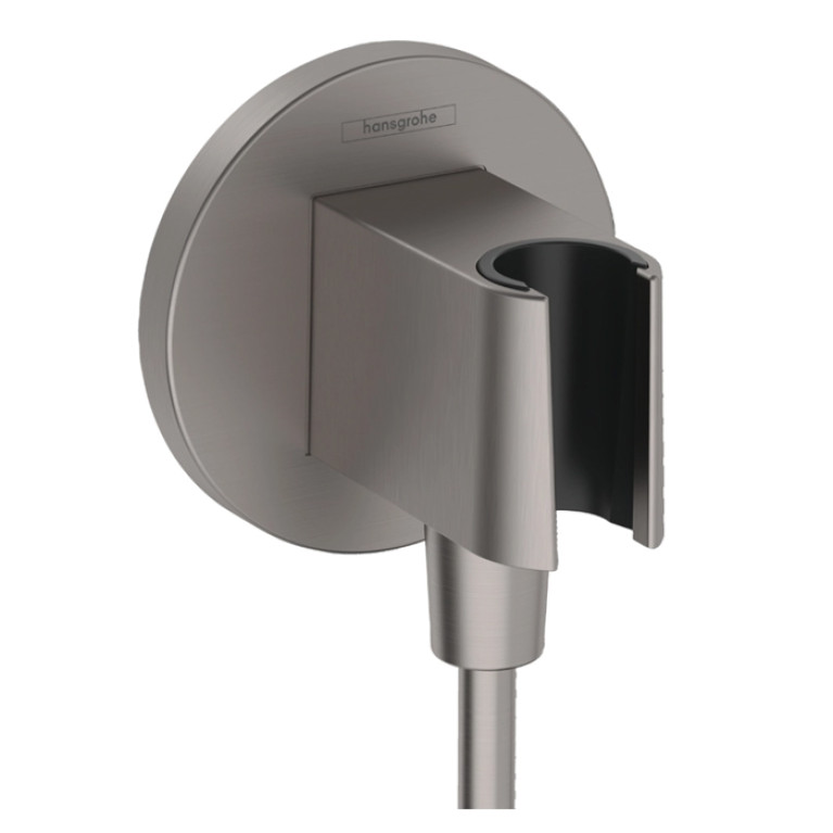 HANSGROHE FIXFIT S Шланговое подсоединение с держателем ручного душа, цвет  черный хром