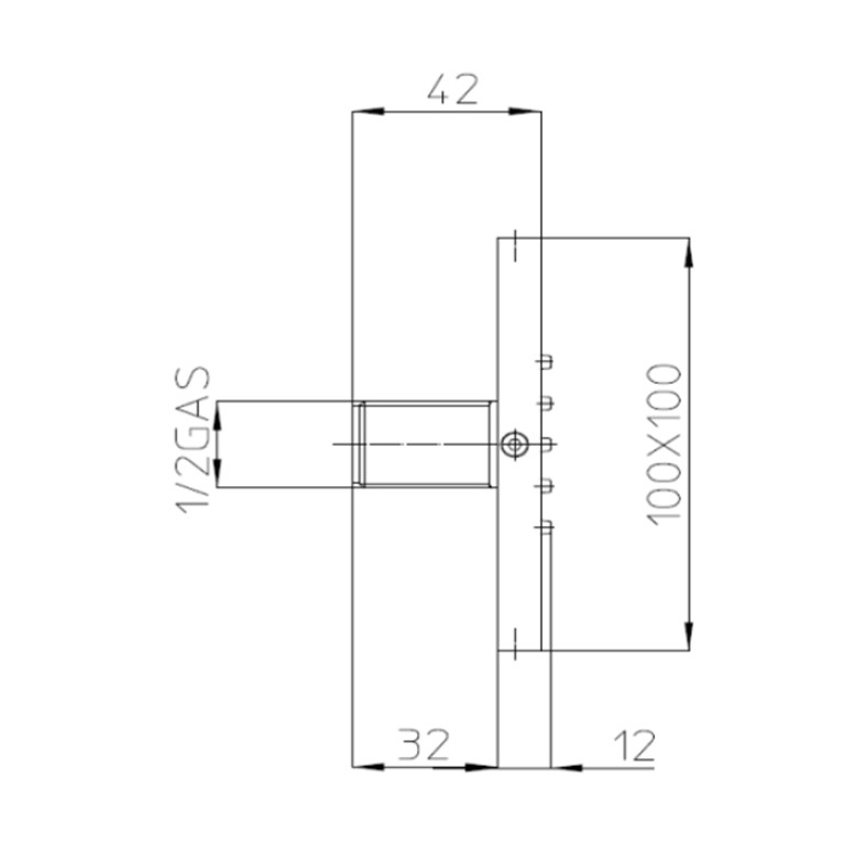 Bossini  Cubic Flat  Г/м настенная форсунка 10*10 см, цвет: хром