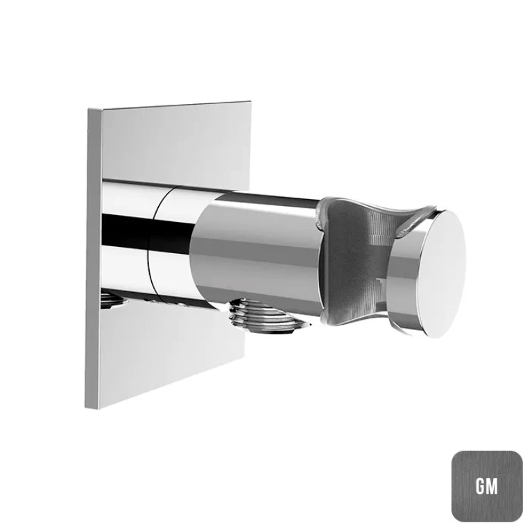 Almar ROUND Душевое подключение с держателем круглое, квадр. отражатель, Gun Metal Brushed PVD