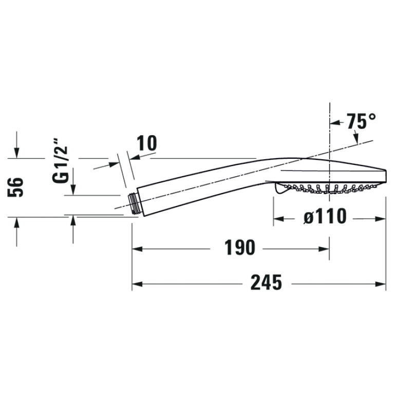 Duravit  Душевая лейка 110 мм, 3 режима, хром