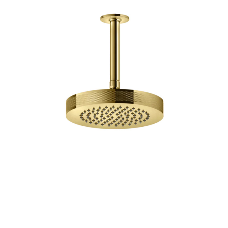 GESSI INCISO Потолочная душевая головка шарнирная на 1/2, &Oslash;218 мм, длина изготавливается под заказ (мин. 105, макс. 1855мм), цвет: золото