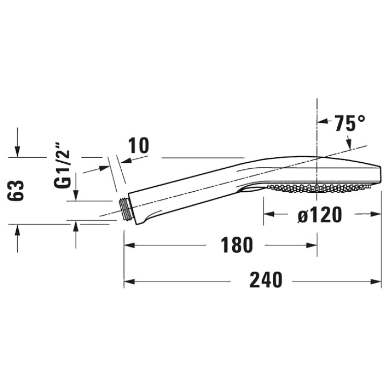 Duravit   Ручной душ  &Oslash; 110 мм, хром