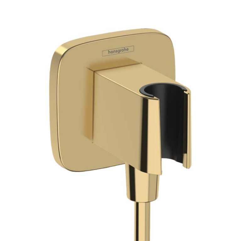 HANSGROHE FIXFIT Q Шланговое подсоединение с держателем ручного душа, цвет полир.золото
