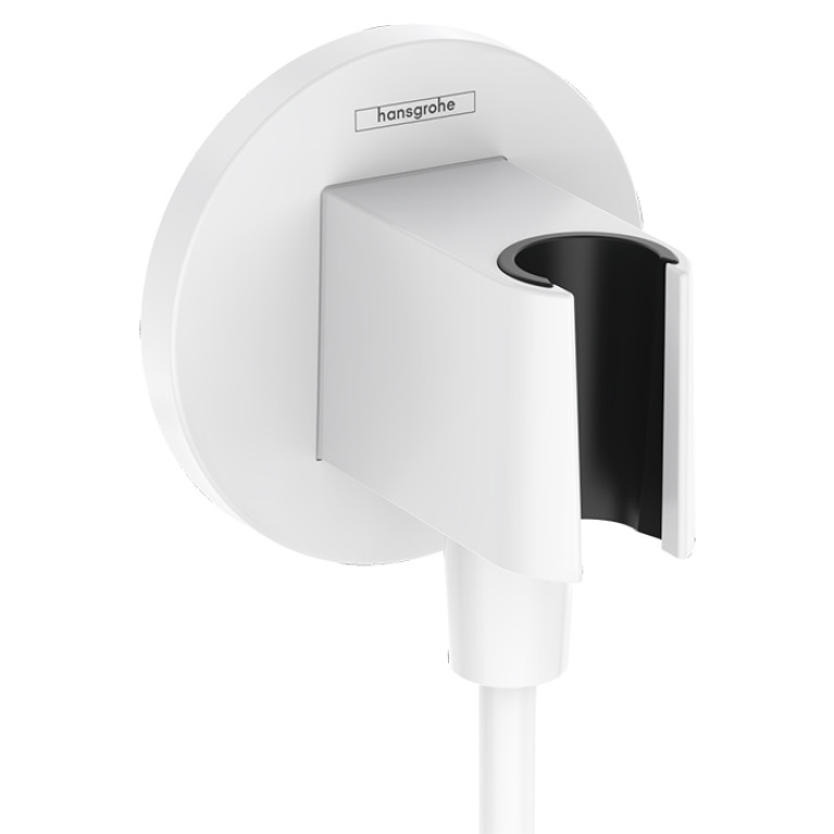 HANSGROHE FIXFIT S Шланговое подсоединение с держателем ручного душа, цвет белый матовый