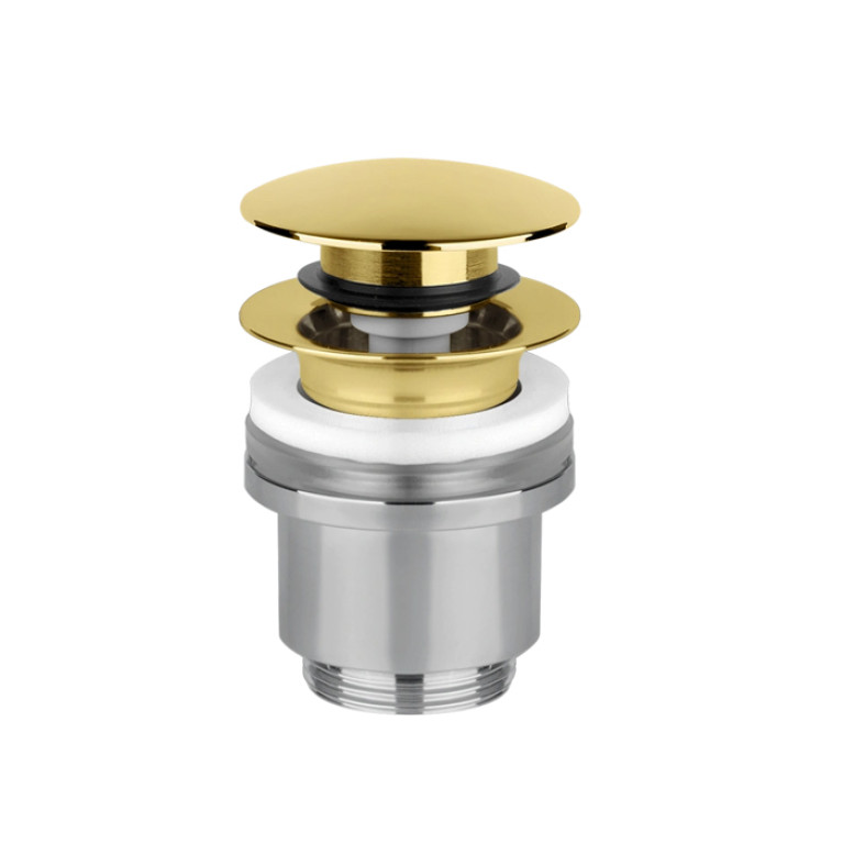 Gessi Донный клапан для раковины StopGo на 1 1/4, без слива-перелива, цвет Gold PVD