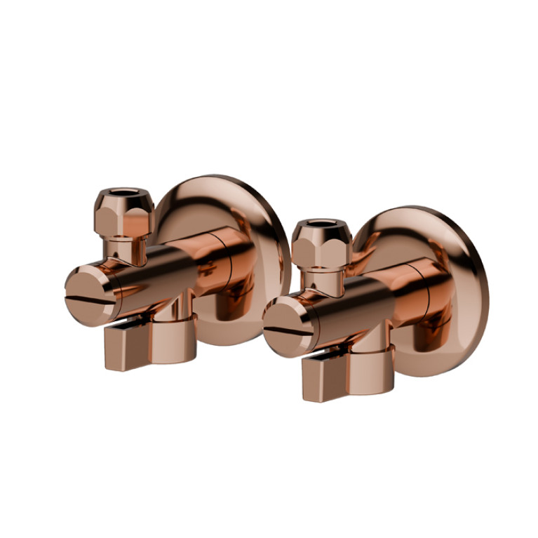 Newform  Выход из стены, шаровой кран с подключением  на  1/2&rdquo; и  фильтром, цвет: PVD copper bronze