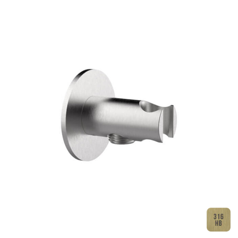 ALMAR Вывод из стены с держателем для душевой лейки, цвет High Brass 316 Brushed PVD