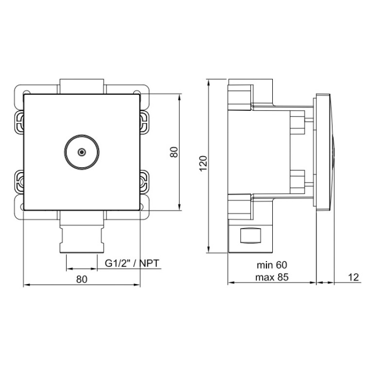 Almar MIST BODY JET SQUARE Форсунка встраиваемая, High Brass Brushed PVD