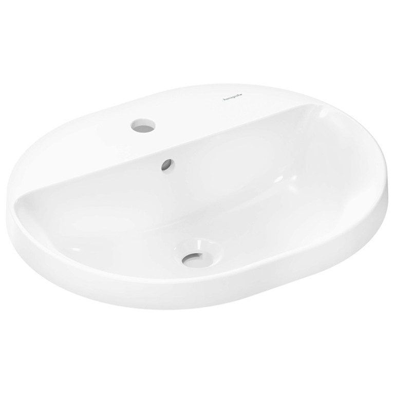 HG Xuniva U Раковина встраиваемая 550х450 с отверстием под смеситель и переливом, белый