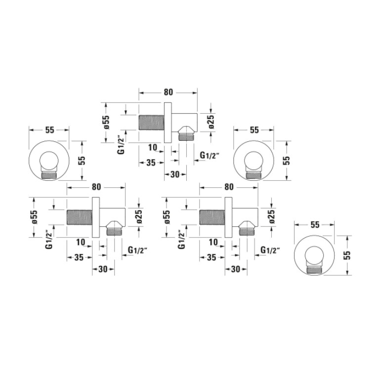 Duravit  Подключение для шланга, хром