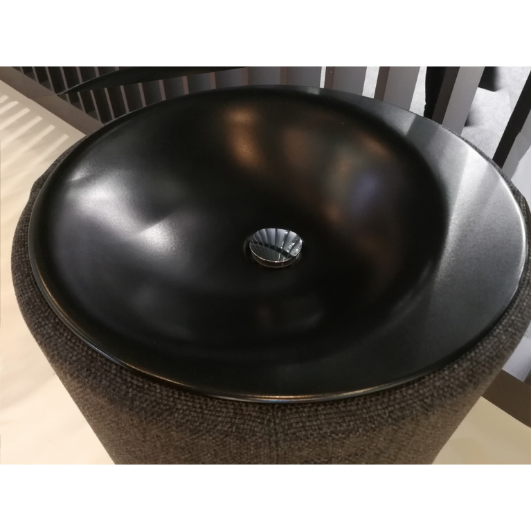 Bette Lux Oval Couture Подиум для раковины А220 с текстильной обивкой , высота 890см,  цвет угольно-черный 853