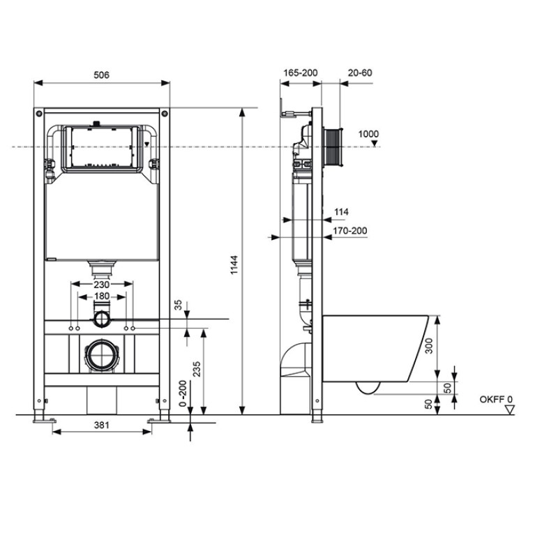 TECE Комплект TECEspring Base, панель смыва с круглыми кнопками, хром глянц., унитаз модель K