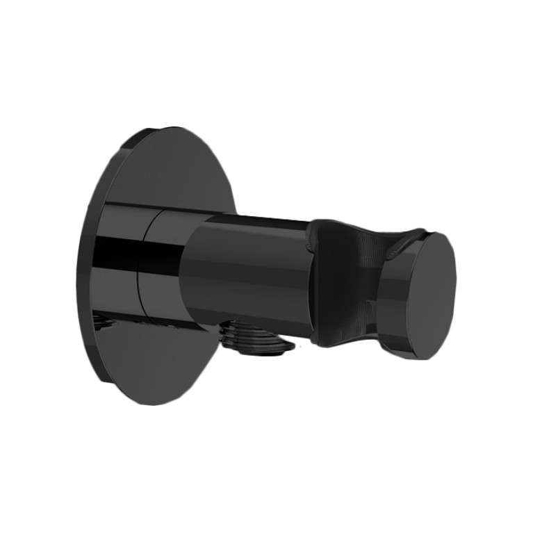 Almar ROUND Душевое подключение с держателем круглое, кругл. отражатель, Black Absolute Brushed PVD
