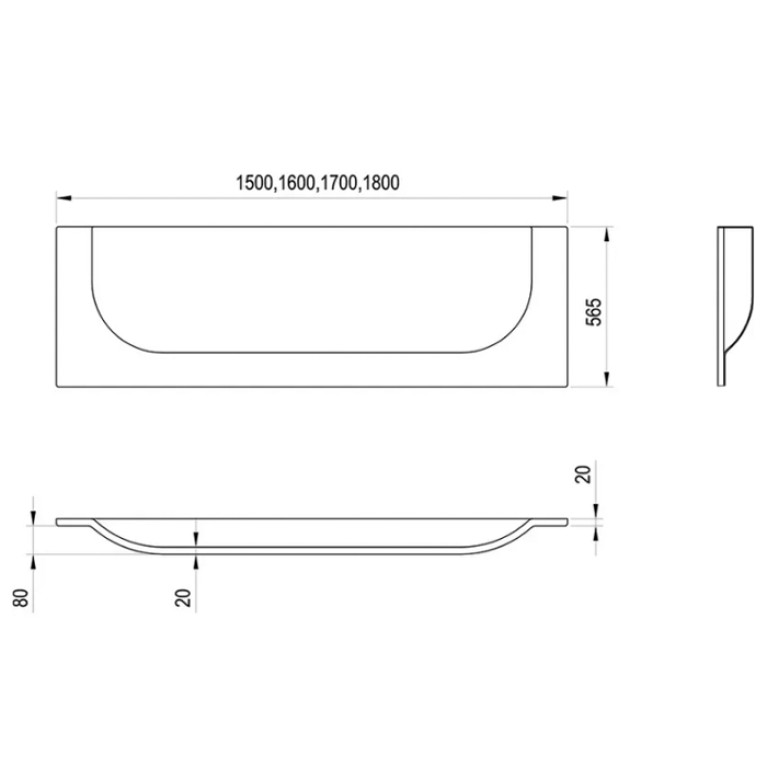 RAVAK Передняя панель для ванны ARC 150 белая
