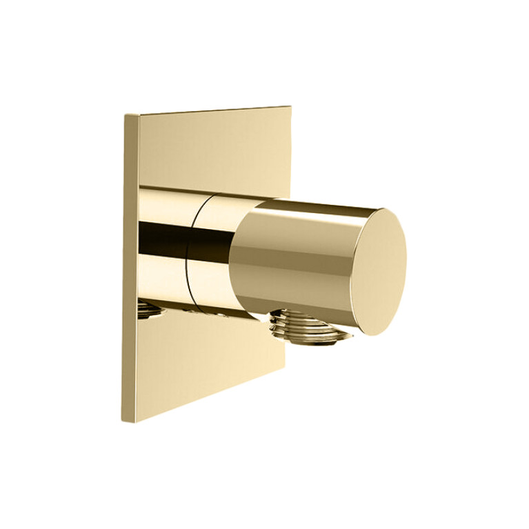 ALMAR  Душевое подключение с держателем круглое, квадр. отражатель, цвет Gold Polished PVD