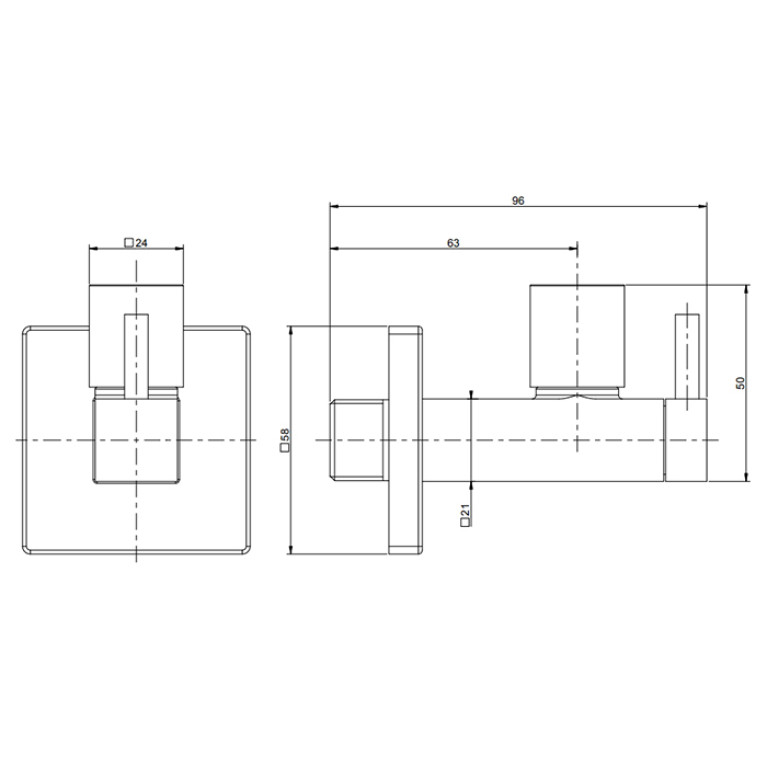 Gessi Кран-фильтр квадратный с подводом воды на 1/2, цвет Black XL