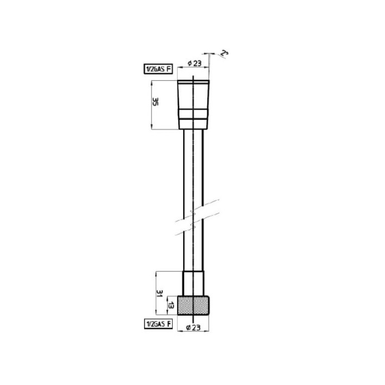 BOSSINI Шланг CROMOLUX из армированного нейлона c поворотным наконечником - см 125 x 1/2 F x 1/2 F - хром